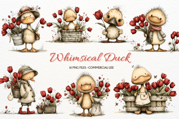 Download Whimsical Spring Duck PNG Clipart Animal - Animal Collection