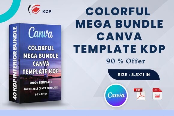 Download Colorful Mega Bundle Canva Template KDP - Canva template kdp Collection