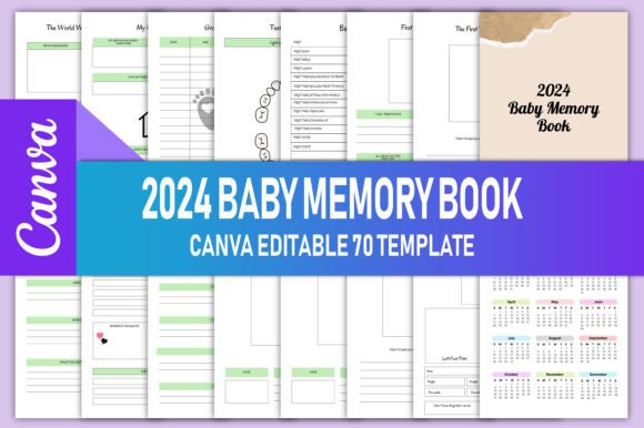 Download 2024 Baby Memory Book Canva Template KDP - Canva template kdp Collection