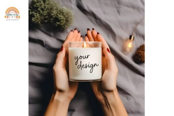 Download Scented Candle Jar in Hand Mockup - Scented candle Collection