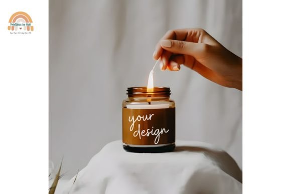 Download Amber Scented Candle Jar Mockup - Scented candle Collection